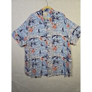 Island Passport  Hawaiian Shirt 4xl Sailboats Blue waves